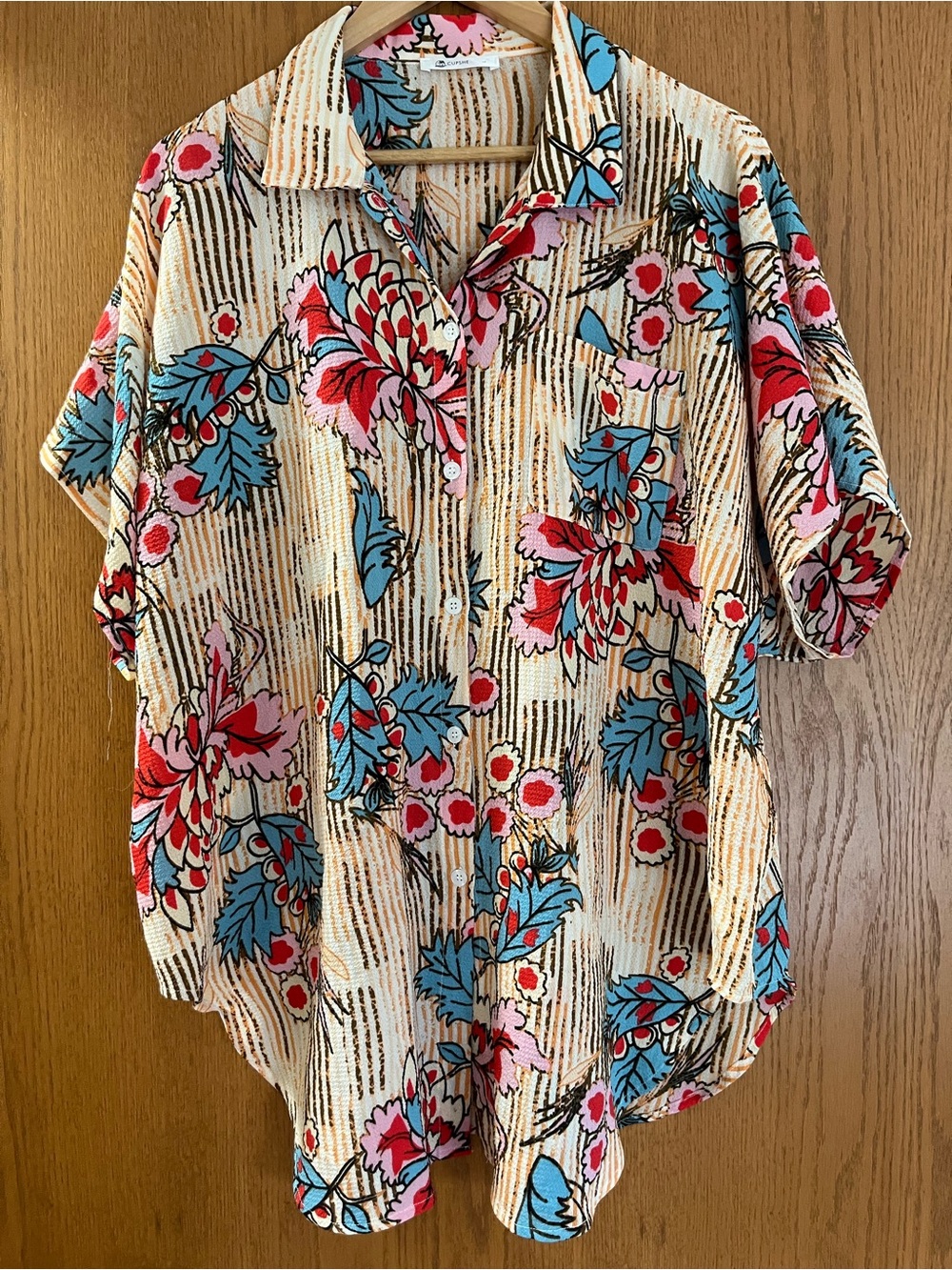 Cupshe Floral Oversized Top/Beach Coverup Size Large